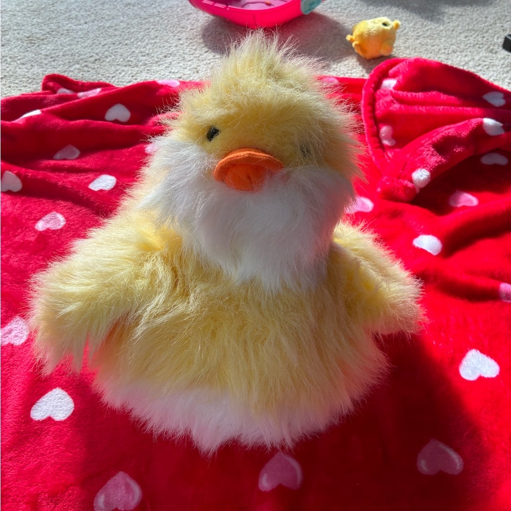 Yellow and White Plush Bird Toy
